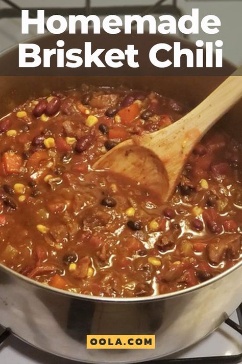 A Great Homemade Brisket Chili - Oola.com Brisket Meals, Brisket Chili Recipe, Chili Cookoff, Chili Chili, Beef Brisket Recipes, Brisket Chili, Best Chili Recipe, Delicious Clean Eating, Crockpot Chili