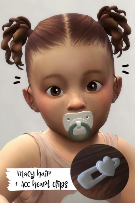 Macy hair For Infants & Accessory heart clips | Patreon Infant Accessories, Infant Hair, Toddler Hair Sims 4, Sims Baby, Sims 4 Cc Eyes, Sims 4 Children, Sims 4 Expansions, Tumblr Sims 4, Sims Four