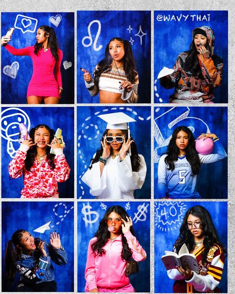 Year Book Graduation Pictures, Senior Picture Ideas Black Women 2024, College Graduation Pictures Ideas Creative, Graduation Themes High School, Classroom Photoshoot Ideas, Yearbook Style Photoshoot, Senior Year Book Pictures, Graduation Yearbook Pictures, Year Book Photoshoot Ideas