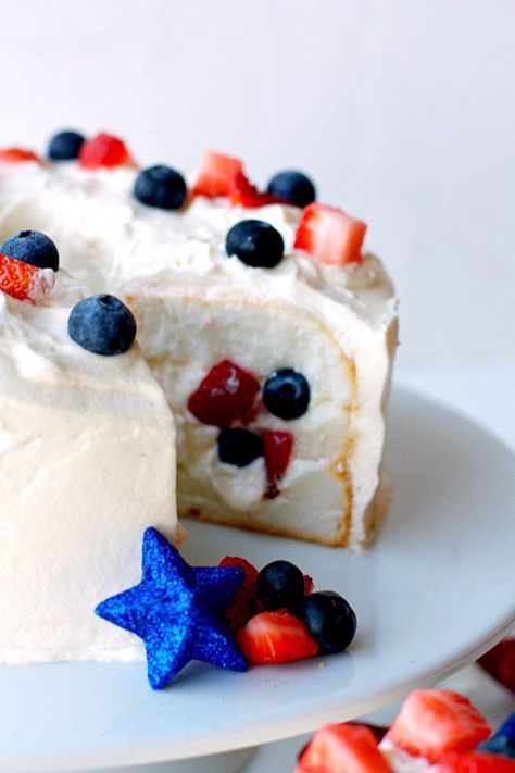 Quick & Easy Patriotic Tunnel Cake & Red, White, and Blue Roundup from your favorite bloggers. #ultimateredwhiteandblue Labor Day Desserts, Tunnel Cake, Fourth Of July Desserts, Patriotic Cake, Mini Hamburgers, July Desserts, Coconut Dessert, Patriotic Food, Patriotic Desserts