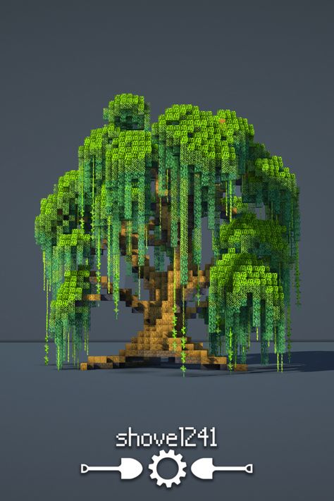 Here are some swamp tree designs from my most recent video! If you want these, you can download them on my Patreon! Just follow the link! Minecraft Enchanted Forest House, Weeping Willow Tree Minecraft, Tree Designs Minecraft, Minecraft Willow Tree Design, Minecraft Sleigh, Weeping Willow Minecraft, Minecraft Giant Tree Blueprint, Minecraft Mods Curseforge, Minecraft Waterfall House