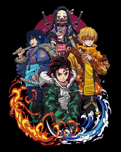 🌀TRENDY ANIME on Instagram: “↓↓↓ DEMON SLAYER (c) @kensuke.creations ♻️ @nikifilini / @naruto.trendy 💭Thoughts? Leave your comments below! NIKIFILINI®/ AUTHENTIC .…” Demon Slayer Wallpaper, Image Dbz, Anime Tshirt, Swag Cartoon, Anime Poster, Demon King Anime, Cool Anime Wallpapers, Anime Wall Art, Naruto Wallpaper