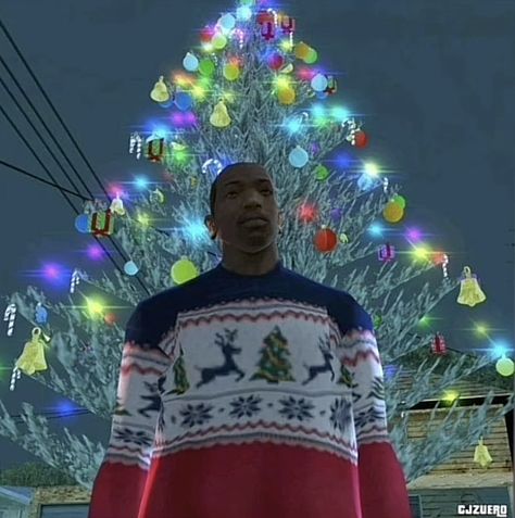 Gta Christmas Pfp, Gta Carl Johnson Pfp, Carl Johnson Pfp, Gta 5 Carl Johnson, Navidad Random Icons, Carl Johnson Gta Meme, Gta Carl Johnson, Christmas Gta, Gta Random