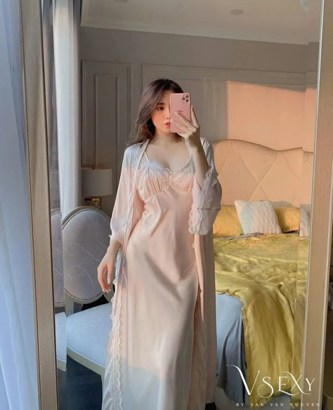 Gown Aesthetic, Women Nightwear Dresses, Girls Night Dress, Night Wear Dress, Pajama Fashion, Sleepwear Fashion, Night Dress For Women, Nightgowns For Women, Looks Black