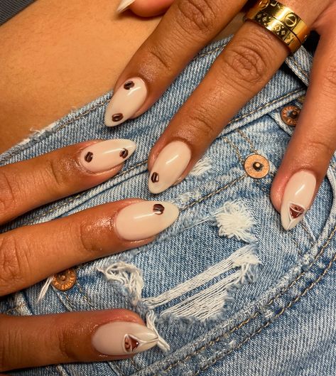 she said espresso martini nails please . ݁🍸₊ ⊹ .🫘 ݁˖ . ݁ #gelx #nails #nailinspo #nailart #naildesign #martini #espressomartini #martininails #espresso #detailednailart #almondnails Espresso Martini Nails, Lines Nail Designs, Martini Nails, Line Nail Designs, Nailinspo Nailart, Lines On Nails, Espresso Martini, She Said, Simple Lines