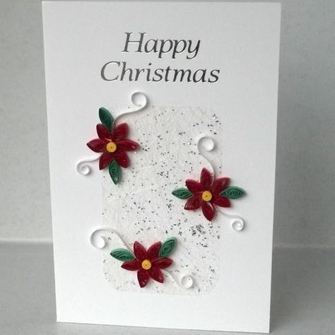 Paper Quilling Christmas Cards, Quilling Christmas Cards, Paper Quilling Christmas, Quilled Christmas, Quilled Cards, Christmas Quilling, Paper Daisy, Quilling Christmas, Daisy Cards