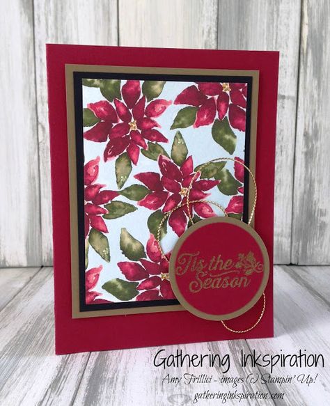 Boughs Of Holly, Poinsettia Cards, Mini Sales, Oh What Fun, Stampin Up Christmas Cards, Gold Diy, Designer Paper, Stampin Up Christmas, Christmas Stamps