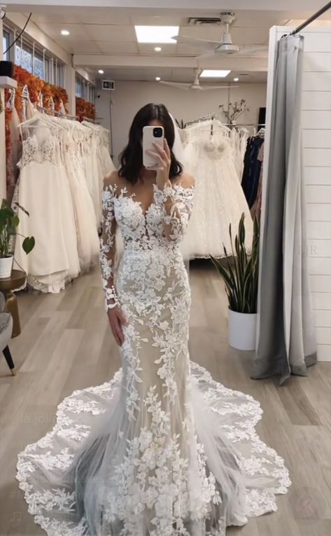 Long Sleeve Wedding Dress Lace Off The Shoulder, Lace Cutout Wedding Dress, Boho Mermaid Wedding Dress Long Sleeve, Vjencanice Sirena, Long Sleeve Country Wedding Dress, Floral Long Sleeve Wedding Dress, Mermaid Lace Wedding Dress With Sleeves, Western Wedding Dresses With Sleeves, October Wedding Dresses The Bride