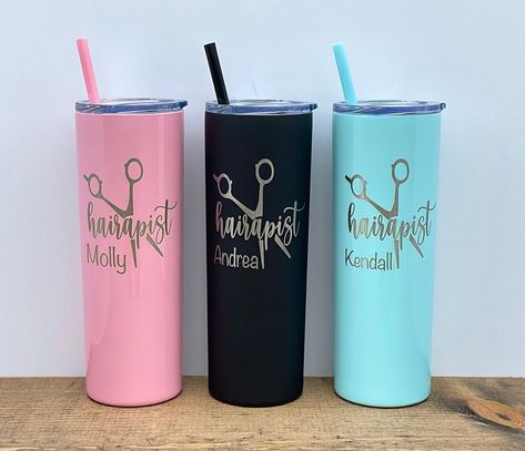 Stylist Appreciation Gifts, Hairstylist Gift Ideas, Gift For Hairdresser, Principal Gifts, Hairdresser Gift, Hair Stylist Gifts, Glitter Tumbler Cups, Vinyl Monogram, Assistant Gifts