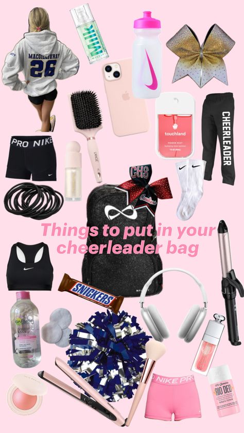 Cheerleading Practice Outfits, Cheer Practice Outfits, Cheerleading Bags, Gymnastics For Beginners, Cheer Routines, Cheer Bag, Bed Workout, Cheer Workouts, Cheer Practice