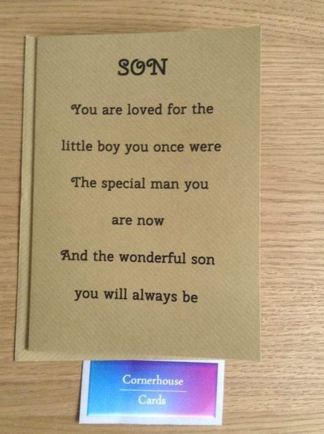 Card for grown up son, special sons birthday by ... Son Birthday Card Ideas, Sons 40th Birthday Quotes, Sons Birthday Cards Handmade, Masculine 40th Birthday Cards, Handmade Birthday Cards For Son, Son Birthday Cards Handmade, Happy Birthday Verses, Round Cards, Bd Card