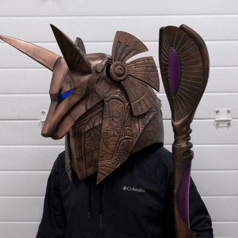 Anubis Stargate helmet and staff Ma'Tok costume SG1 Wolf Helmet, Costume Masks, Costume Mask, Stargate, Costume Design, Czech Republic, Ships, Design