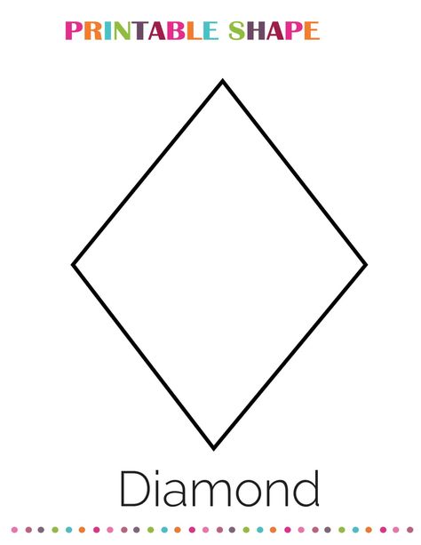 Diamond Coloring Page, Large Shapes Free Printable, Shapes Coloring Pages Free Printable, Diamond Crafts For Toddlers, Diamond Shape Activity, Shape Coloring Pages Free Printable, Diamond Template Free Printable, Shapes Template Free Printable, Printable Shapes Templates