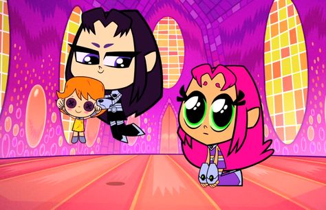 Blackfire: The dolly is mine, baby sister. Starfire: It's okay, I still love you. (Hugs Blackfire) Blackfire And Starfire, Starfire Sister, Teen Titans Blackfire, Teen Titans Go Characters, Raven Beast Boy, Teen Titan, Evil Villains, Cartoon Painting, Beast Boy