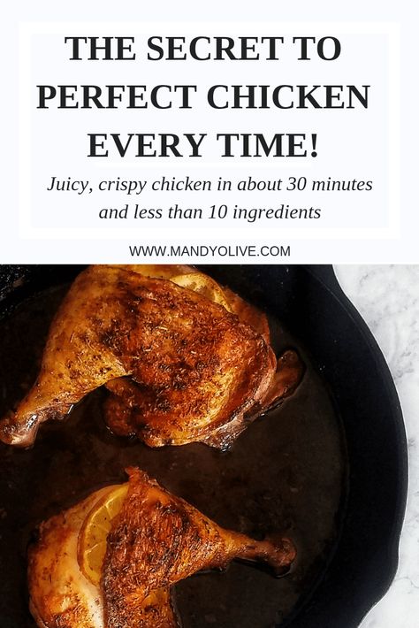 Roasted Chicken Quarters, Cast Iron Chicken Recipes, Baked Chicken Quarters, Chicken Quarter Recipes, Chicken Leg Quarter Recipes, Meat Entrees, Cast Iron Chicken, Chicken Quarters, Chicken Leg Quarters