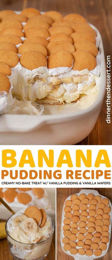 Vanilla Wafer Dessert, Y Is For Yellow, Vanilla Wafer Banana Pudding, Banana Pudding Desserts, Easy Banana Pudding, Banana Treats, Banana Pudding Recipe, Banana Pudding Cake, Homemade Banana Pudding