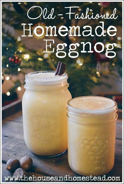 Old-Fashioned Homemade Eggnog Recipe | The House & Homestead Homemade Eggnog Recipe, Classic Eggnog, Eggnog Recipe Homemade, Resep Koktail, Homemade Eggnog, Eggnog Recipe, Egg Nog, Holiday Drinks, Christmas Drinks