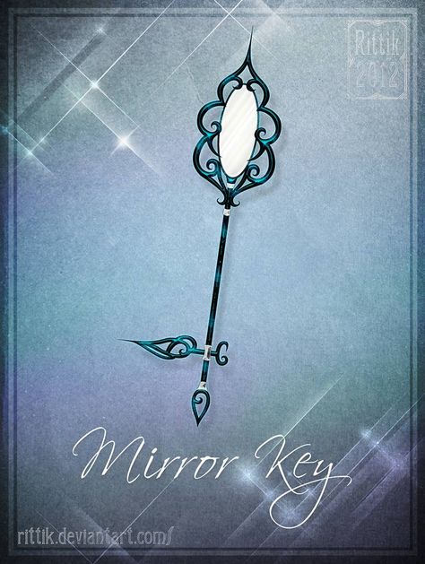 Mirror Key by Rittik Magical Items, Anime Jewelry, Anime Accessories, Keys Art, Magical Jewelry, Key Design, Magic Art, My Oc, Amulets