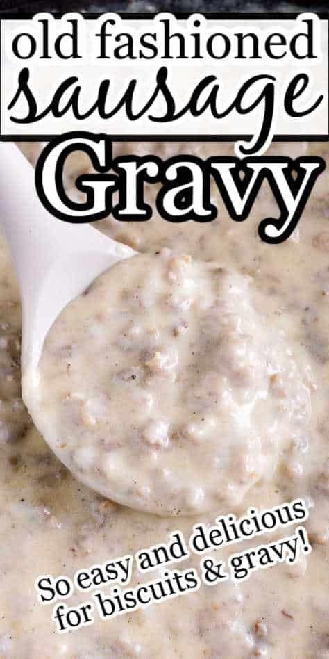 Spoonful of sausage gravy, being scooped up. Pork Gravy Recipe Homemade, Easy Biscuit Gravy Recipe, Sausage And Gravy Recipe, Biscuits And Bacon Gravy Recipe, Gravy Recipe For Biscuits And Gravy, Easy Gravy Recipe For Biscuits, Buiscits And Gravy Recipes, White Sausage Gravy Recipe, Spicy Sausage Gravy