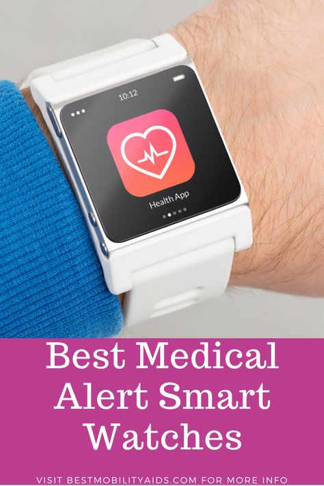 Medical alert smart watches are particularly suited for seniors. They will usually have a range of useful features including, health monitoring, fall detection, SOS service, GPS tracking, and much more. Find out about the best medical alert smart watches currently on the market that can help keep your loved ones safe. #MedicalAlertSystems #BestMobilityAids Health Watch, Best Smart Watches, Medic Alert Bracelets, Led Watch, Medical Health, Mobility Aids, Free Medical, Health App, Medical Alert