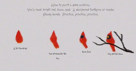 Lisa Snellings: How to paint a 2mm Cardinal Cardinal Painting Easy, Canvas Ideas For Beginners, Cardinal Drawing, Painting Canvas Ideas, Cardinal Watercolor, Cardinal Painting, Acrylic Tutorials, Canvas Painting Tutorials, Painting Easy