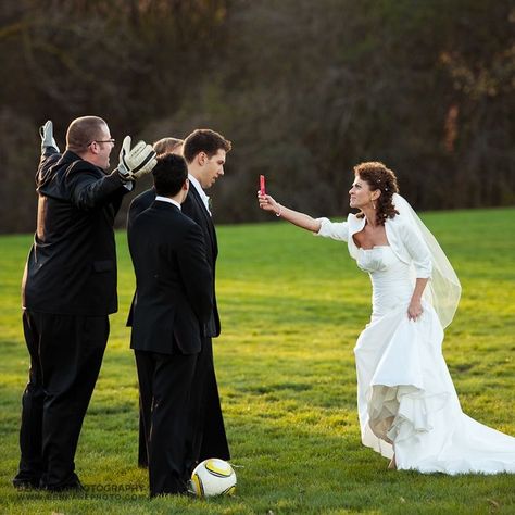 Soccer Engagement Photos, Soccer Wedding, Football Wedding Theme, Football Wedding, Sports Wedding, When I Get Married, My Future, Wedding Goals, Pre Wedding Photos