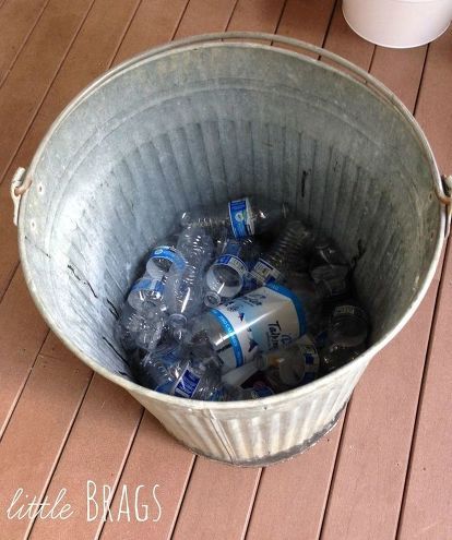 Garbage Can Planters | Hometalk Inside Outside Living, Garden Tubs, Landscape Planters, Small Courtyard Garden, Can Planters, Happy Labor Day Weekend, Front Driveway, Patio Addition, Unusual Planter