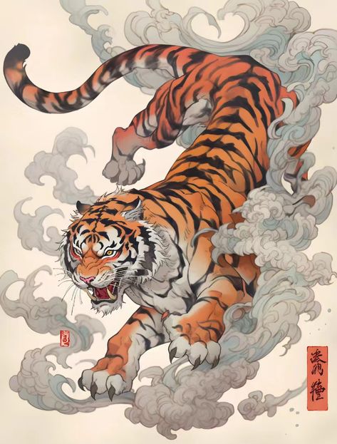 Find Your Lucky Colors for the Year of the Tiger in Chinese Zodiac Feng Shui Tiger Colored Tattoo Design, Traditional Chinese Tiger Tattoo, Celtic Tiger Tattoo, Illustrative Tiger Tattoo, Earth Tiger Chinese Zodiac, Tiger Back Tattoo Japanese, Chinese Horoscope Tattoo, Tiger Protecting Cubs, Tiger Backpiece Tattoo