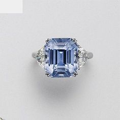 Sapphire And Diamond Ring, Bling Rings, Fine Jewels, Gorgeous Jewelry, Cluster Ring, Wedding Ring Sets, Bling Bling, Emerald Cut, Ring Verlobung