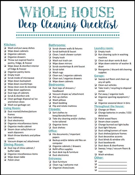 House Deep Cleaning Checklist, Whole House Cleaning Checklist, House Deep Cleaning, House Cleaning Checklist Printable, Cleaning Checklist Printable, Deep Cleaning Checklist, Clean Baking Pans, House Cleaning Checklist, Deep Cleaning Tips