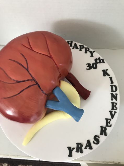 Kidney shaped cake Kidney Cake Ideas, Geography Cake, Kidney Cake, Theme Snack, Kidney Donor, Icing Ideas, Pumpkin Decorating Contest, Shaped Cake, Cake Shapes