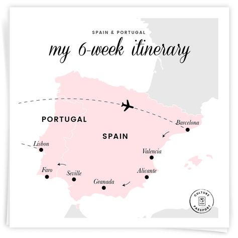 Spain & Portugal : My 6 Week Itinerary Spain And Portugal Itinerary 2 Weeks, Plan A Trip To Portugal, Spain Itinerary 1 Month, Planning A Trip To Spain, Spain And Portugal Map, Fatima Portugal, Seville Spain Travel, Northern Spain Travel, Madrid Spain Travel