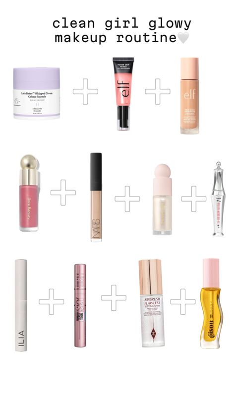 #preppy #glowy #cleangirl #makeup #selfcare #trending Glowy Makeup Routine, Cleangirl Makeup, Maquillaje Glowy, Preppy Makeup, Glowy Makeup, Clean Girl, Christmas 2024, Beauty Essentials, Radiant Skin