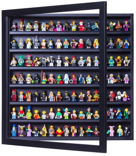 The ultimate minifigure display solution | Brickset: LEGO set guide and database Lego Showcase, Sensory Bedroom, Lego Display Ideas, Lego Hacks, Minifigure Display, Lego Minifigure Display, Lego Frame, Lego Plates, Lego Display