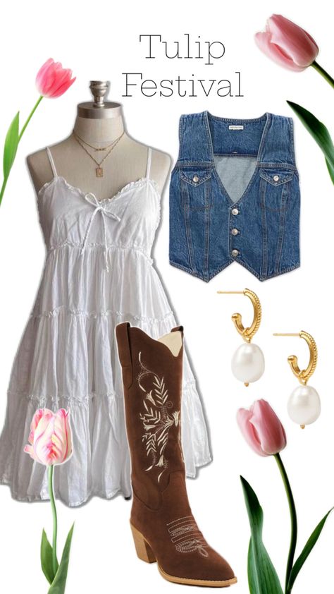 Tulip Festival Outfit, Cowgirl Baddie, Cali Fashion, Lainey Wilson, Tulip Festival, Cute Country Outfits, Nashville Outfits, Country Concert Outfit, Dress Up Outfits