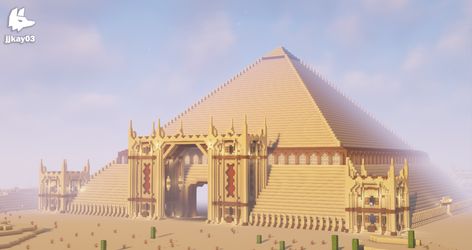 Finally finished this giant build! : Minecraftbuilds Minecraft Pyramid, Minecraft Server, Pocket Edition, Minecraft Builds, Minecraft Designs, Pyramid, Pixel Art, I Hope You, Minecraft