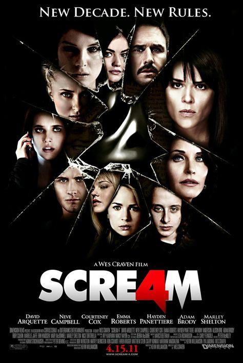 Scream Film, Scream Movie Poster, Scream 4, Scream 2, Full Mon, Scream Franchise, Wes Craven, Neve Campbell, Ghostface Scream