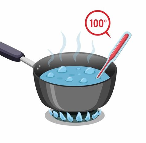 Boiling water. 100 degree water on pan w... | Premium Vector #Freepik #vector #food #restaurant #cartoon #kitchen Boiling Water Illustration, Boiling Water Drawing, Restaurant Cartoon, Cartoon Kitchen, Bird Outline, Infographic Inspiration, Basic Anatomy And Physiology, Water Icon, Dog Comics