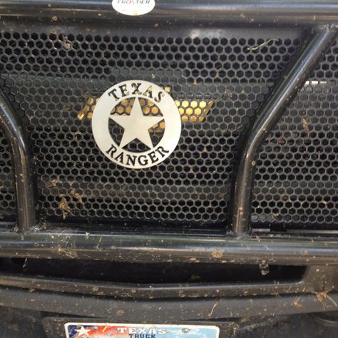 5" Texas Ranger badge ~ Put on a Rangers truck today.... Proud to do lots of metal work for Texas Rangers ~JDH Texas Ranger Aesthetic, Ranger Aesthetic, Walker Texas Ranger, Ranger Truck, Texas Ranger, Peace Officer, Federal Agent, Bounty Hunters, Rail Road