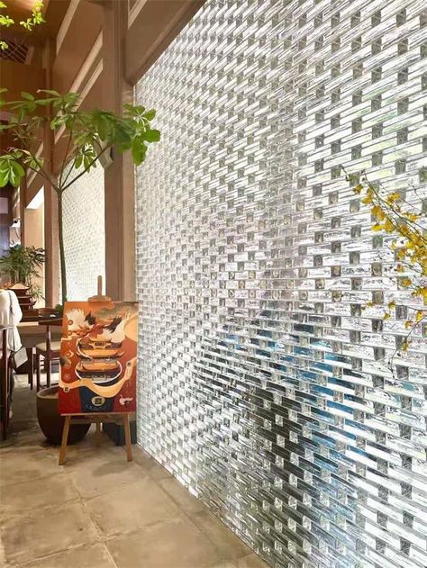 glass block partition-glass block Glass Blocks Wall Living Room, Glass Blocks Wall Exterior, Glass Brick Partition, Glass Bricks Ideas, Glass Block Wall Design, Glassblock Interior, Modern Glass Block, Glass Blocks Interior Design, Modern Glass Block Wall