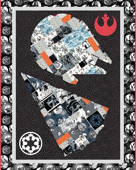 Star Wars Sewing, Star Wars Quilt, Star Wars Fabric, Space Quilt, Disney Quilt, Star Wars Crafts, Fusible Applique, Star Wars Decor, Applique Quilt Patterns