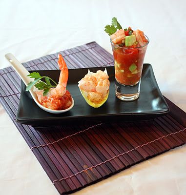 Prawn Cocktail Trio--fun! Burns Supper, Prawn Dishes, Lemon Drops, Prawn Cocktail, Festive Food, Prawn Recipes, Christmas Entertaining, Food Platters, Baked Salmon