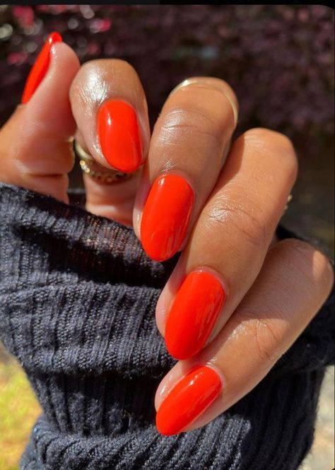 Red Wedding Nails, Red Orange Nails, Trendy Almond Nails, Paznokcie Hello Kitty, Almond Gel Nails, Kutek Disney, Almond Acrylic, Nail Looks, Nagel Tips