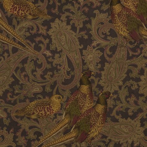 Hunting Manor Paisley - Sable - Paisley - Fabric - Products - Ralph Lauren Home - RalphLaurenHome.com Velvet Drapery, Farm Retreat, Scottish Decor, Ralph Lauren Fabric, Equestrian Home, Ralph Lauren Bedding, English Decor, Equestrian Estate, Hotel Ideas