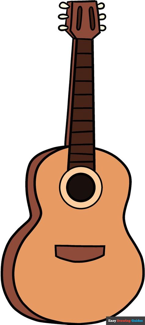 Learn How to Draw an Easy Cartoon Guitar: Easy Step-by-Step Drawing Tutorial for Kids and Beginners. See the full tutorial at https://easydrawingguides.com/how-to-draw-an-easy-cartoon-guitar/ . Quitar Drawings, Guitar Drawing Tutorial, Guitar Drawing Step By Step, Easy Guitar Sketch, Guitar Drawing Easy Step By Step, Guitar Outline, Robot Craft, Guitar Drawing, Castle Drawing