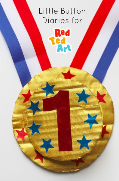 Father's Day Medal for Preschoolers - Red Ted Art Olympic Medal Craft, Father's Day Card Template, Homemade Craft Ideas, Olympic Crafts, Kids Fathers Day Crafts, Fathers Day Craft, Father's Day Craft Ideas, Holiday Crafts Gifts, Red Ted Art