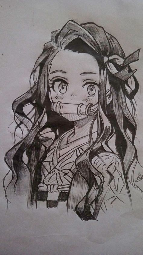 Nezuko Chan Sketch, Nezuko Chan Drawing, Kanao Sketch, Nezuko Sketch, Bully Busters, Easy Manga Drawings, Nezuko Chan, Coraline Aesthetic, Best Anime Drawings