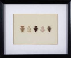 Lot - Collection of Framed Native American Arrowheads Wood Projects, Nativity, Native American, Living Spaces, Auction, Nursery, Gemstones, Frame, Wood