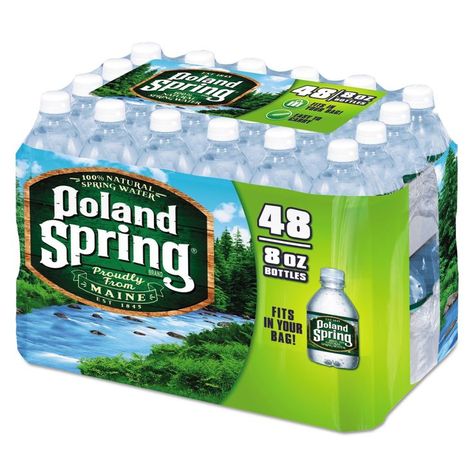 Nestle Waters 1098091 Natural Spring Water, 8 oz Bottle, 48 CT Poland Spring Water, Mini Sala, Natural Spring Water, Natural Spring, Grocery Foods, Spring Bags, Half Pint, Spring Nature, Spring Water