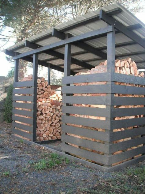 O Diy Storage Shed Plans, Outdoor Firewood Rack, Diy Storage Shed, Wood Shed Plans, Firewood Shed, Pole Barn House Plans, Storage Shed Plans, Firewood Storage, Backyard Sheds